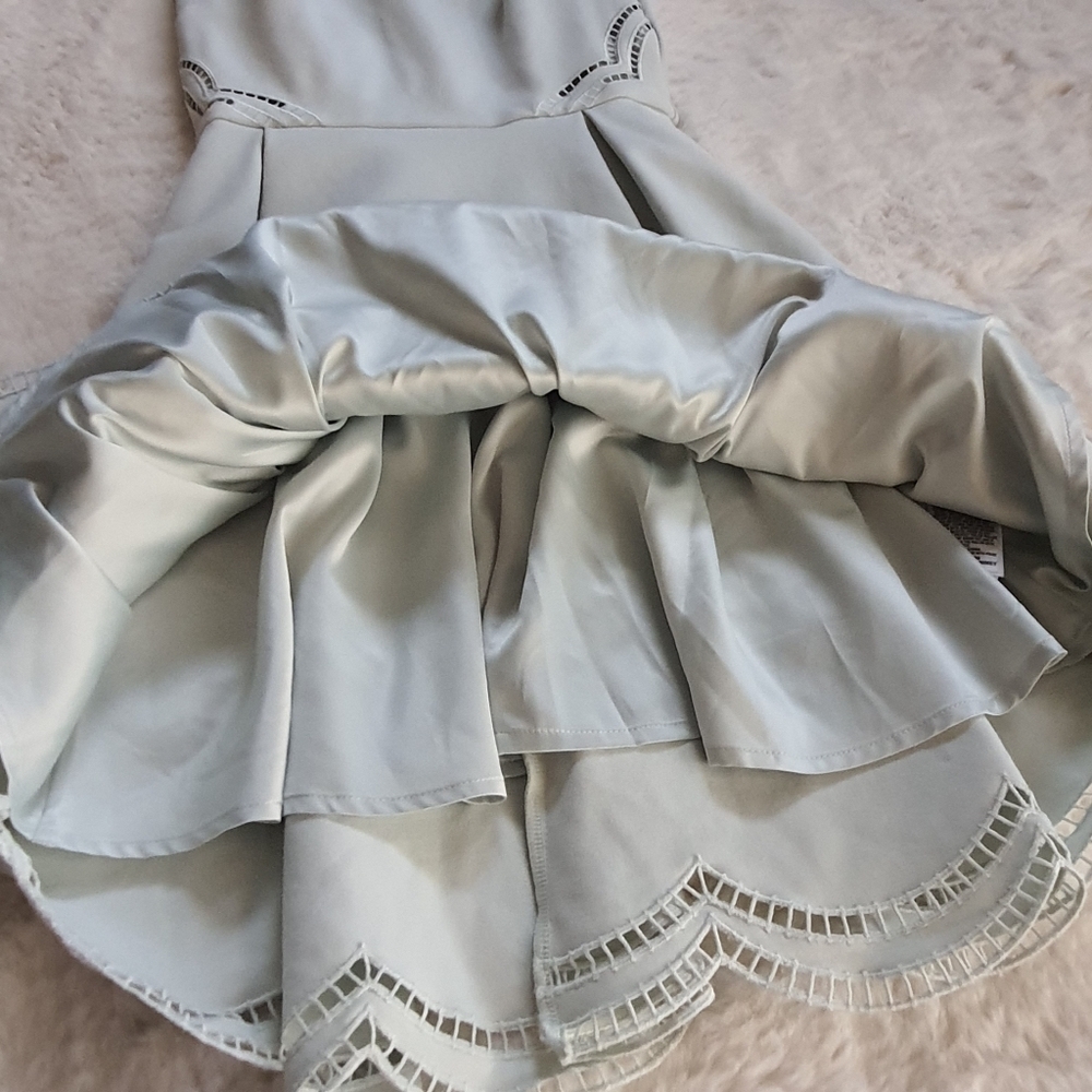 Ted Baker London Embroidered Tiered Skater Dress Ted Size 0 (US 2) Mint Cutwork - Picture 10 of 12